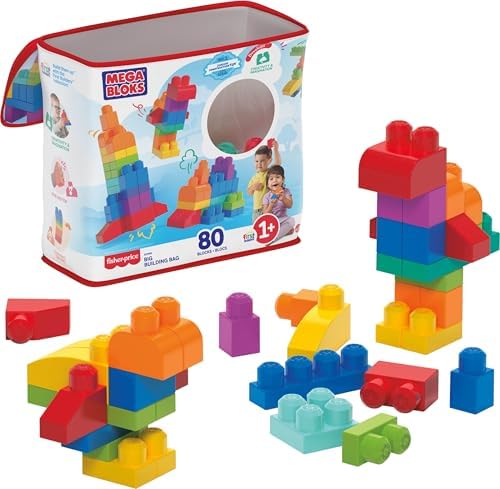 MEGA BLOKS First Builders Big Building Bag Toddler Blocks Toy Blue | 80…